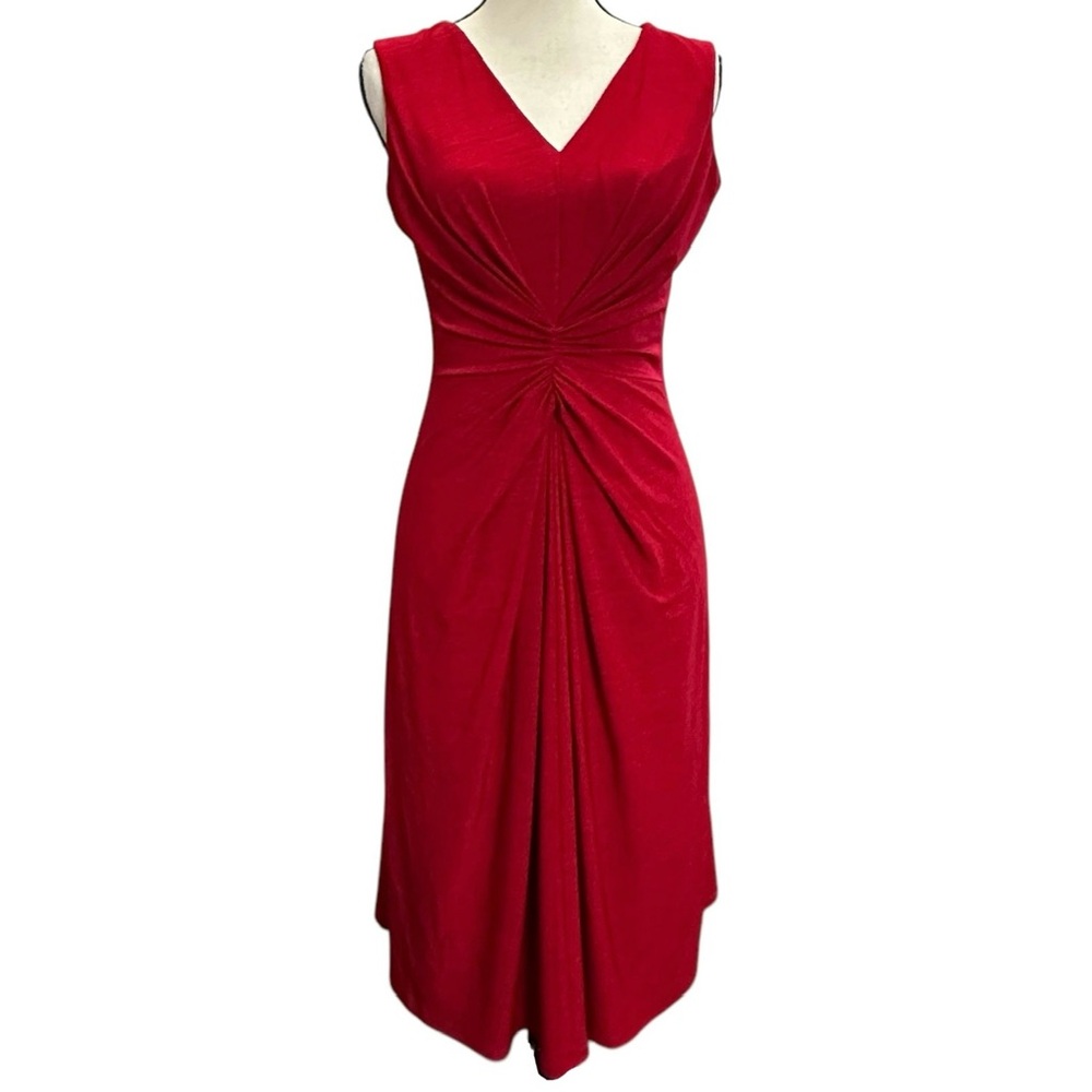 David Meister Red Midi Dress